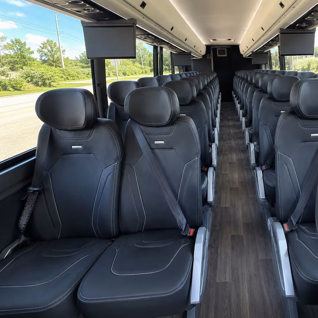 56 passenger charter bus inside
